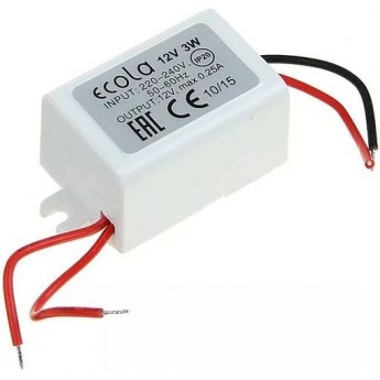 Блок питания ECOLA LED STRIP POWER SUPPLY B2M003ESB для светодиодной ленты 3W 220V-12V IP20 Блок питания ECOLA LED STRIP POWER SUPPLY B2M003ESB для светодиодной ленты 3W 220V-12V IP20