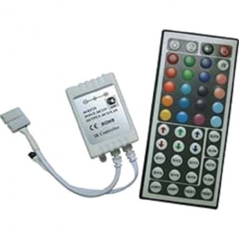 Контроллер ECOLA LED strip RGB IR controller 6A 72W 12V (144W 24V) с большим инфракрасным пультом управления Контроллер ECOLA LED strip RGB IR controller 6A 72W 12V (144W 24V) с большим инфракрасным пультом управления