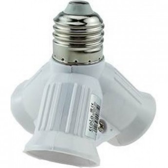 Переходник ECOLA BASE A7W37WEAY с цоколя E27 на 3хE27, белый