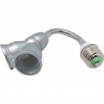 Переходник гибкий ECOLA BASE A7F27SEAY с цоколя E27 на 2хE27, 150мм, серебряный