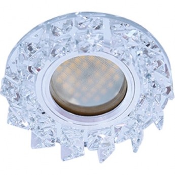 Светильник ECOLA MR16 DL1661 GU5.3 Glass Стекло Круг с крупными прозр. стразами Елочка 42x95