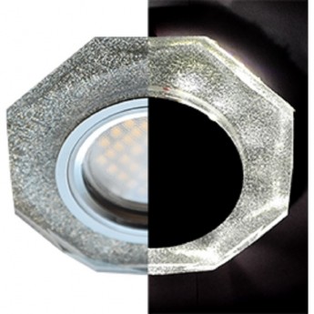 Светильник ECOLA MR16 LD1652 GU5.3 Glass Стекло с подсветкой 8-угольник с прямыми гранями Серебряный блеск / Хром 25x90 (кd74) Светильник ECOLA MR16 LD1652 GU5.3 Glass Стекло с подсветкой 8-угольник с прямыми гранями Серебряный блеск / Хром 25x90 (кd74)