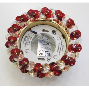 Встраиваемый светильник ECOLA GX53 H4 GLASS FR53RYECB прозрачный, рубин, золото Встраиваемый светильник ECOLA GX53 H4 GLASS FR53RYECB прозрачный, рубин, золото