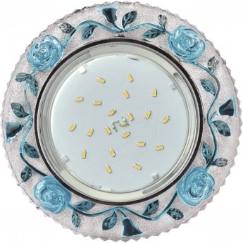 Встраиваемый светильник ECOLA GX53 H4 FB53CREFB прозрачный, голубой, хром Встраиваемый светильник ECOLA GX53 H4 FB53CREFB прозрачный, голубой, хром